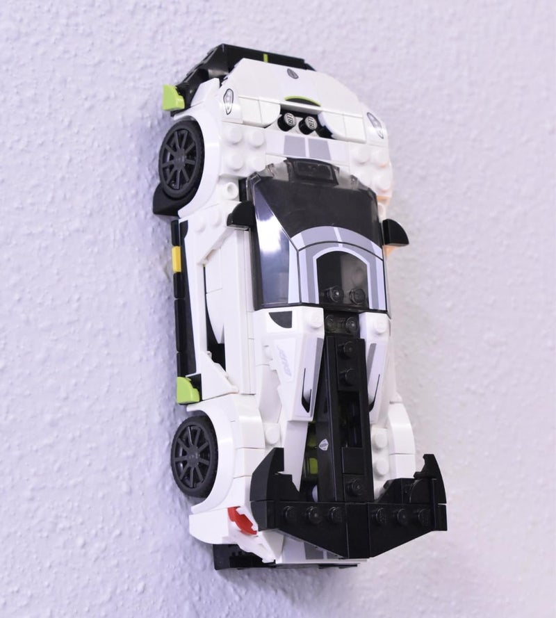 Chatelet Collectible Car Display Wall Mount | Low Profile Design Compatible with Lego Car Models | Display Cars by Wheels on Wall | Made in USA (White 10-Pack) - Image 5